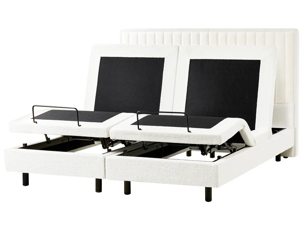 Adjustable Bed Boucle DUKE II 180 x 200 cm (EU Super King) Off-White_1026043