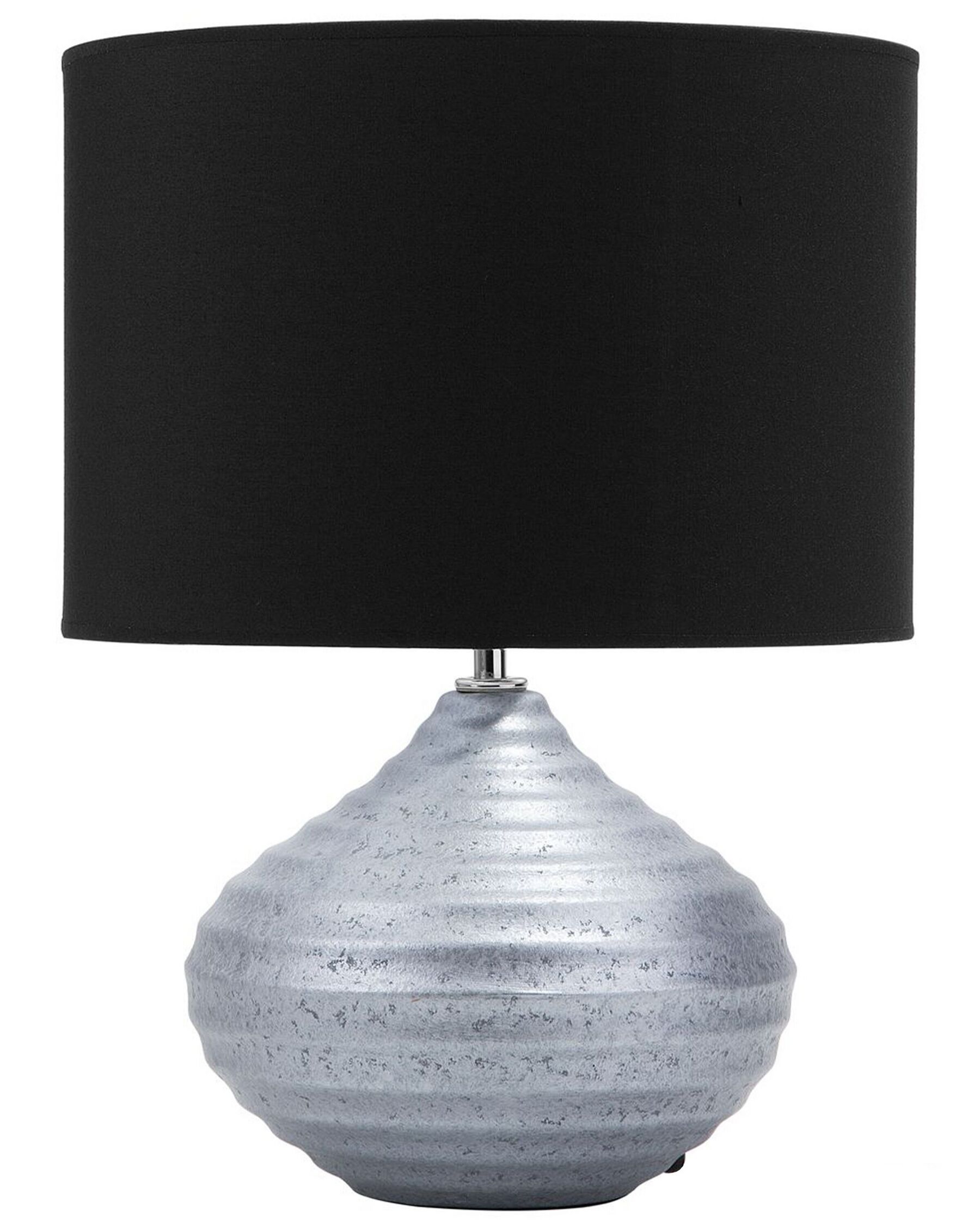 Ezüstszínű kerámia asztali lámpa 42 cm KUBAN_690534