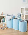 Set of 3 Baskets ARCHA Cotton Light Blue