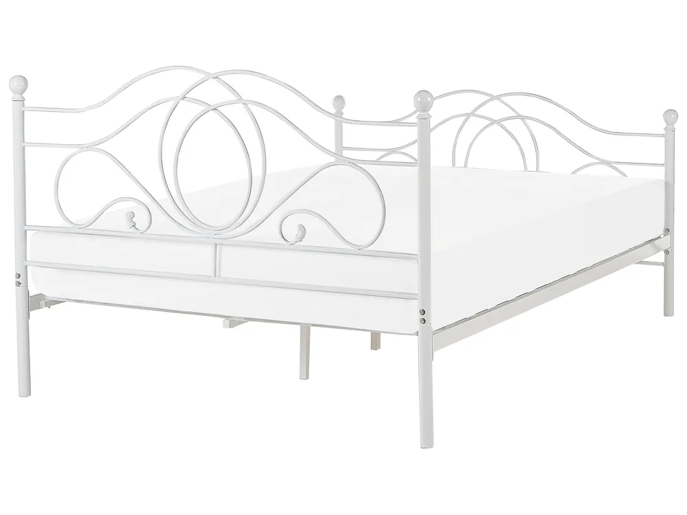 Bed Metal LYRA 160 x 200 cm (EU King Size) White_817940