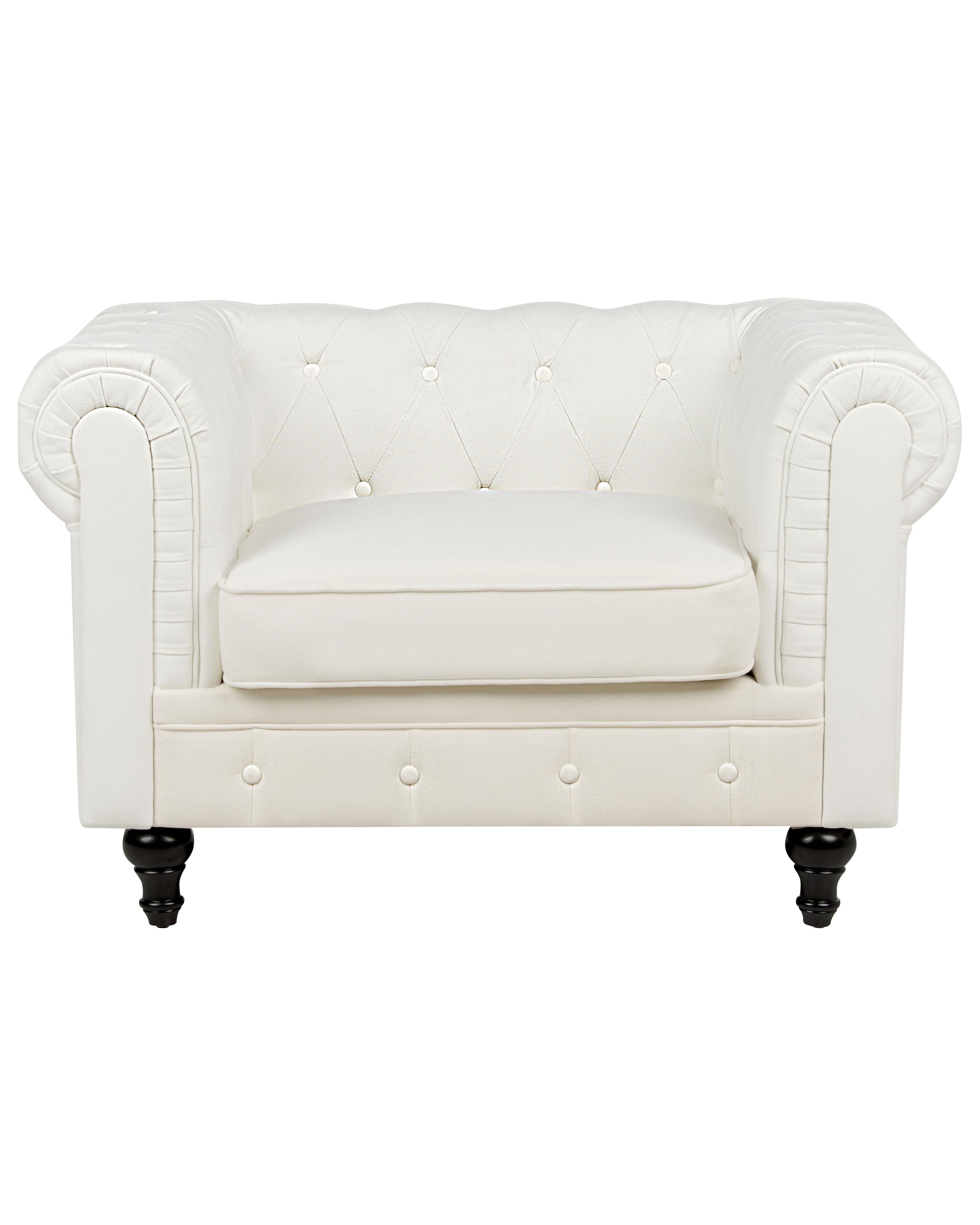 Fabric Armchair Off-White CHESTERFIELD_912065