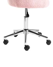 Sedia da scrivania PRIDDY Bouclé Rosa pastello_1101300