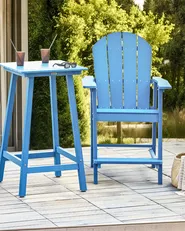 Sgabello da bar da giardino ADIRONDACK Materiale sintetico Blu_938532
