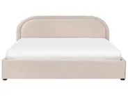 Ottoman Bed QUILLIEN Chenille Light Beige 180 x 200 cm (EU Super King)_989535