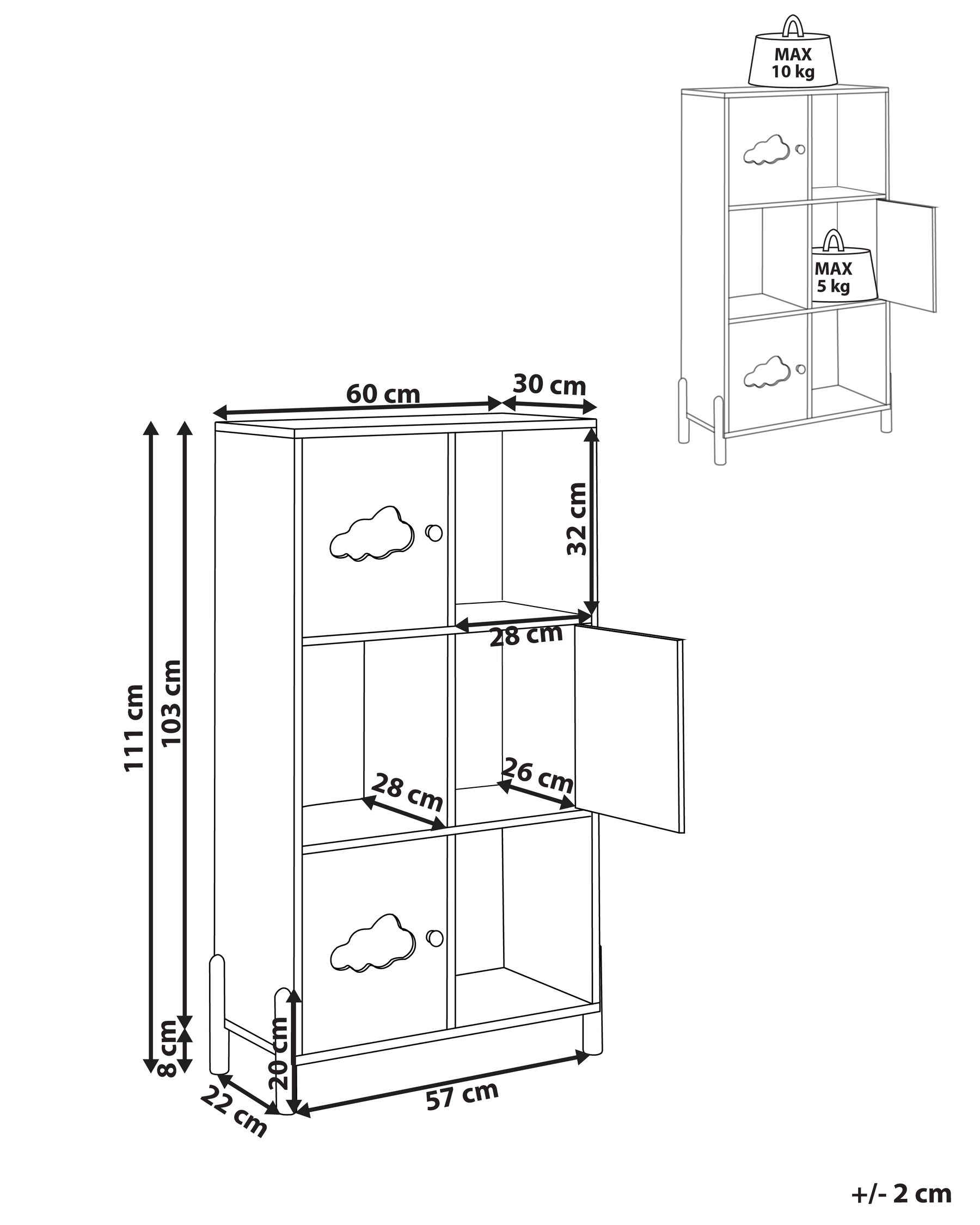 Bookcase White and Light Wood CLOUDY _947238