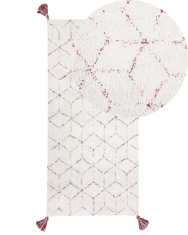 Bavlnený koberec 80 x 150 cm biely SAKARYA