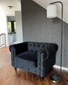 Velvet Living Room Set Black CHESTERFIELD_932832