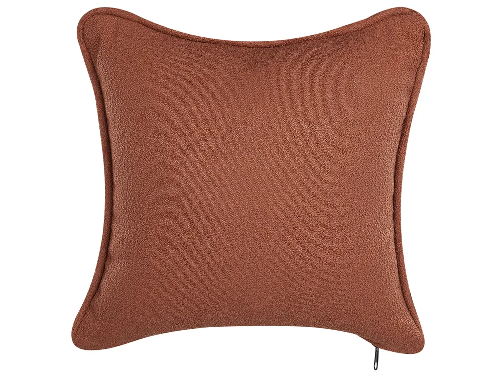 Left-Hand Chaise Longue CHEVANNES Boucle Dark Red_942271