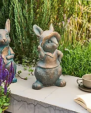 Gartenfigur KONAKRY Kaninchen 37 cm Braun_1179079