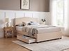 Bed with Storage Drawers MONTPELLIER Fabric Beige 160 x 200 cm (EU King Size)