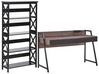 Home Office Set Dark Wood and Black FOSTER/HARWICH_843013