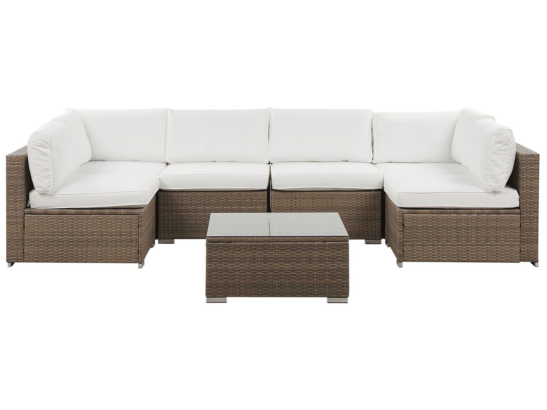 Loungeset 6-zits rotan wit BELVEDERE _797799