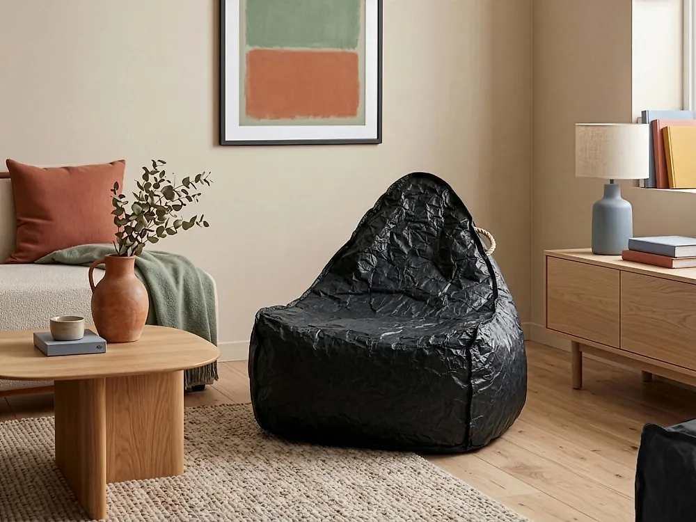 Bean Bag Cover DROP 63 cm 75 cm Black