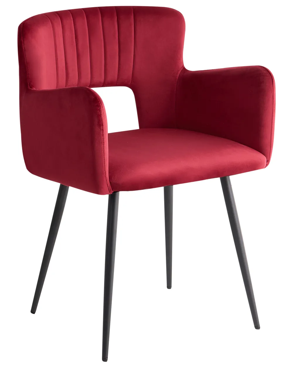 Set di 2 sedie da pranzo SANILAC Velluto Rosso scuro_1038729