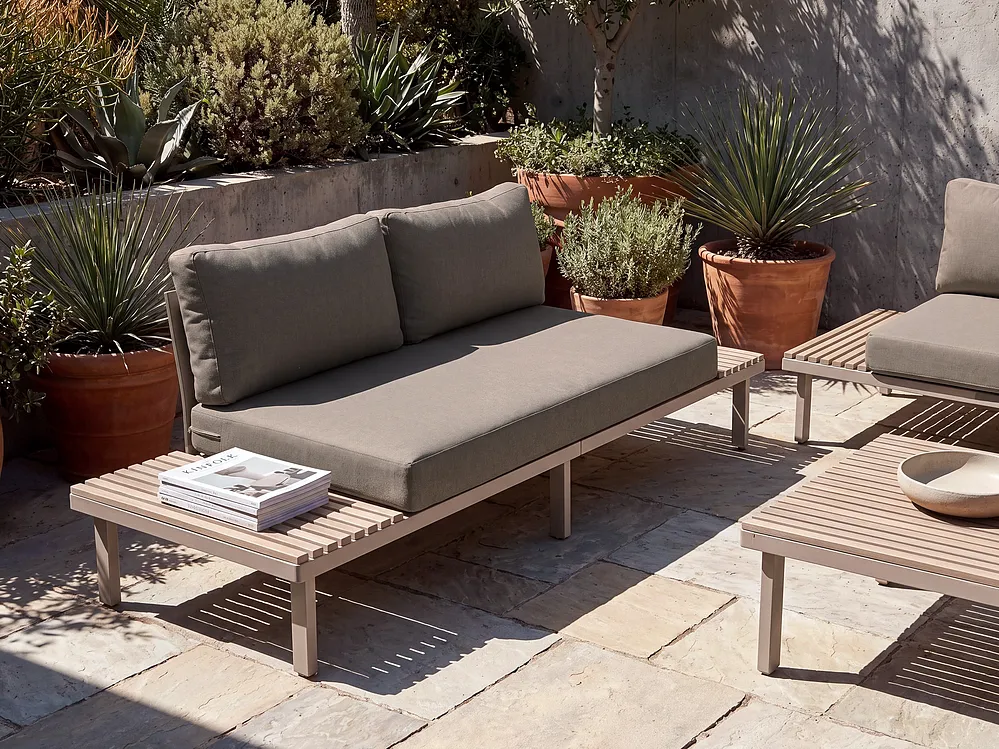 Divano da giardino 2 posti FIVIZZANO Legno d'acacia Beige_1159410