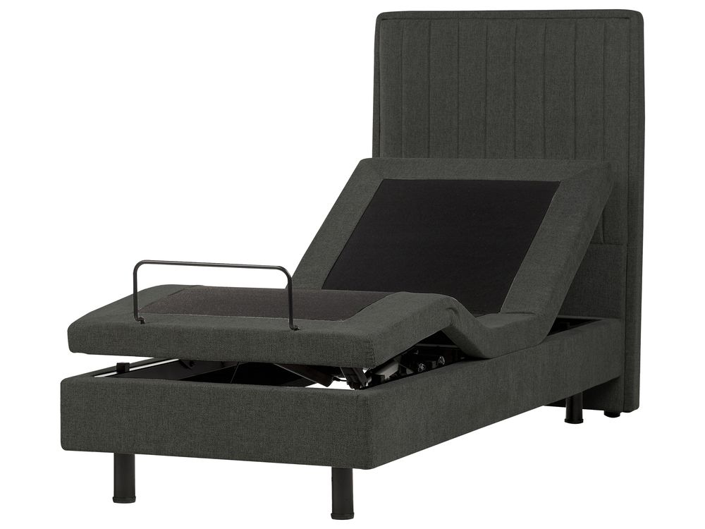 Letto regolabile Tessuto CASTELLAN 80 x 200 cm Grigio scuro