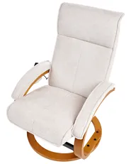 Massage Chair HERO with Footstool Fabric Light Beige_964734