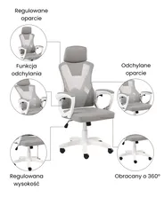 Krzesło biurowe IGNIS Ekoskóra Jasnoszary_1074213