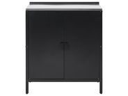 Beliani Outdoor Küchenschrank Schwarz Mit Edelstahl Spüle - Gartenküche 80x50x90cm