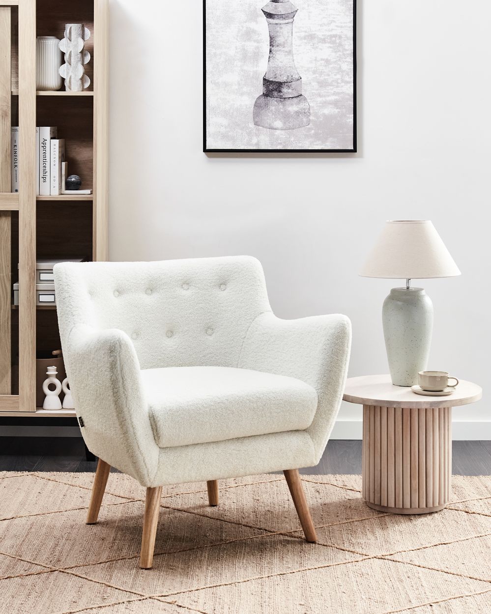 Armchair DRAMMEN Boucle White