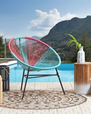 Sedia da giardino ACAPULCO Rattan sintetico (PE) Turchese_718119