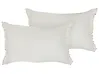 Set of 2 Decorative Cushions SASSAFRAS 30 x 45 cm Linen Off-White Solid