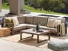 Right Hand 4 Seater Certified Acacia Wood Garden Corner Sofa Set Dark TIMOR II_853403