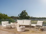Garden Sofa Set 4 Seater PONTE Metal Light Beige_1016572