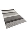 Teppich Wolle grau 140 x 200 cm Streifenmuster Kurzflor AKKAYA_751797