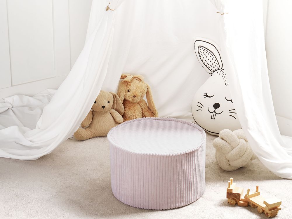 Pouf ZIKRIA Velours Beige clair