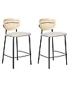 Conjunto de 2 sillas de bar MAYETTA Ratán Beige claro