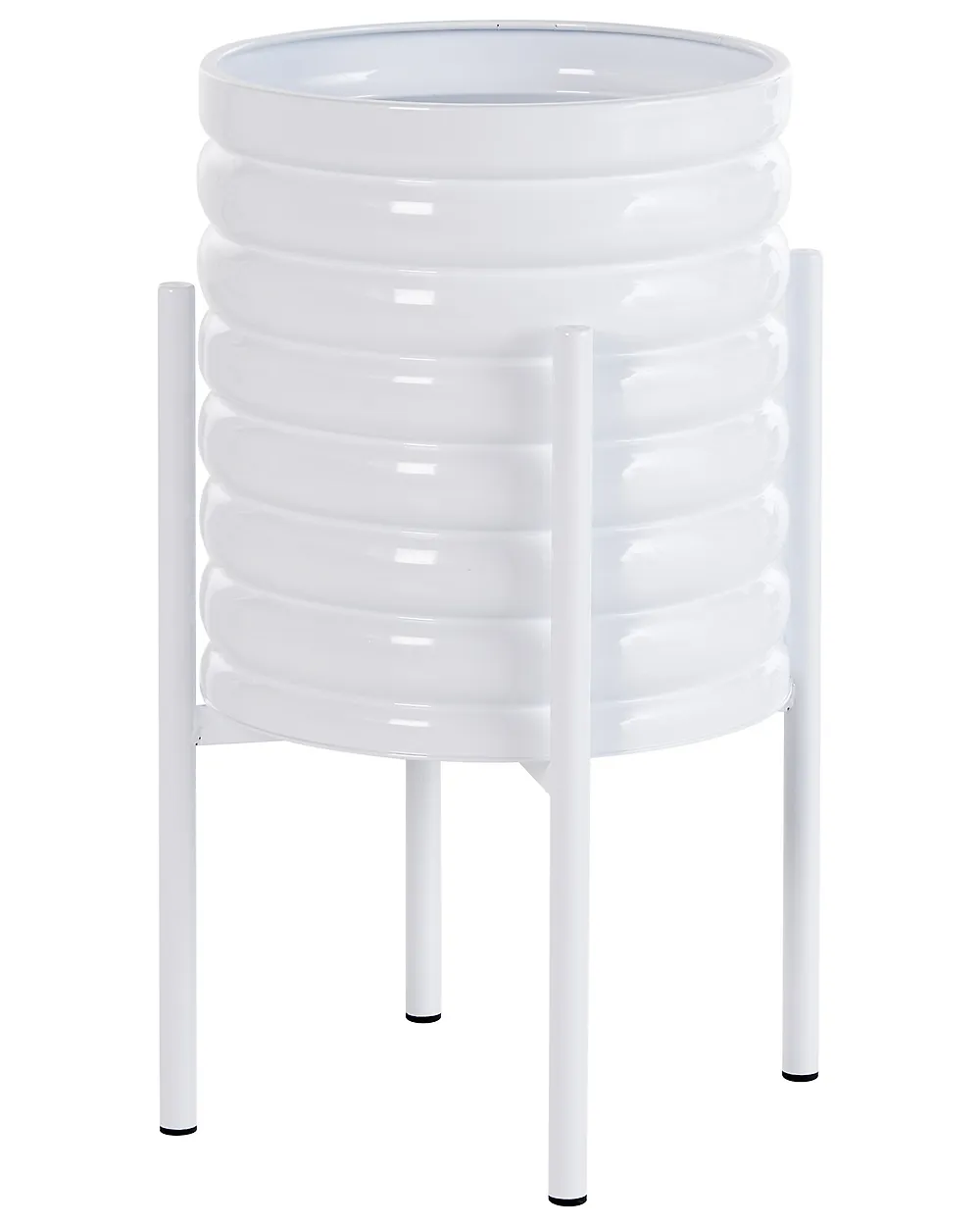 Magasított virágállvány GENTIANELLA 31 cm Fém Fehér