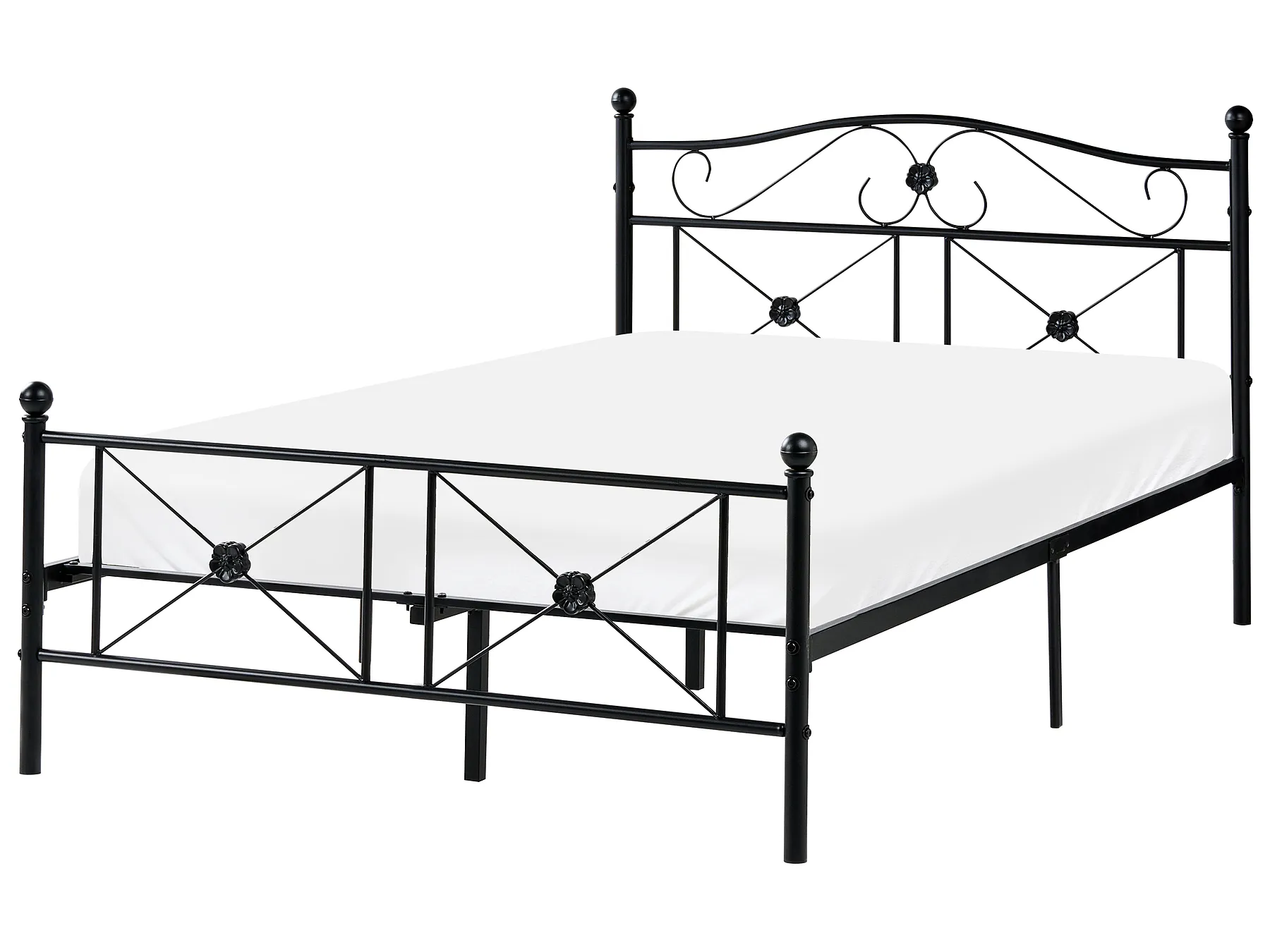 Bett mit Lattenrost Metall RODEZ 120 x 200 cm Schwarz_1026508