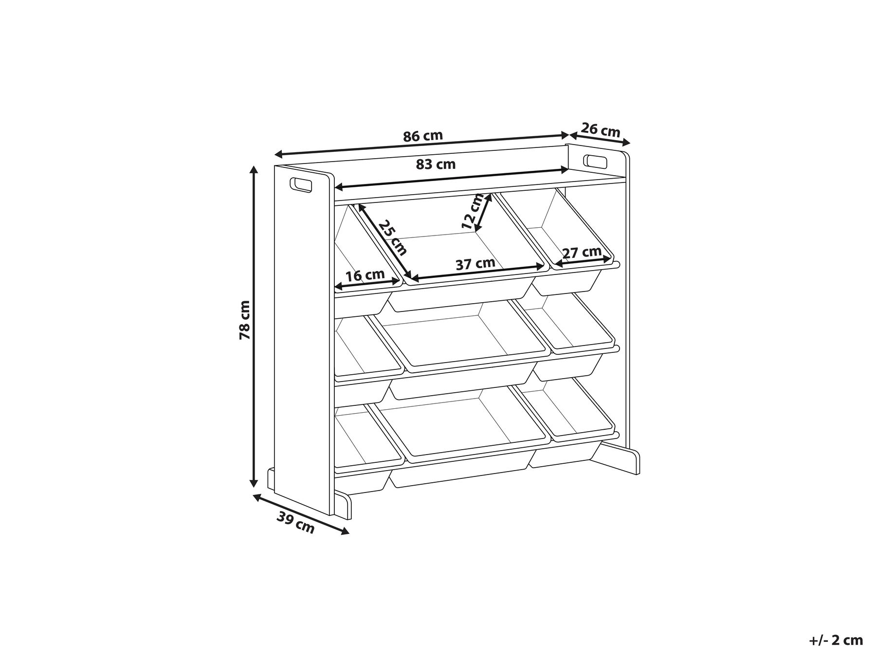 Shelf with 9 Boxes Grey COLLIE_963122 Shelf with 9 Boxes Grey COLLIE_963122