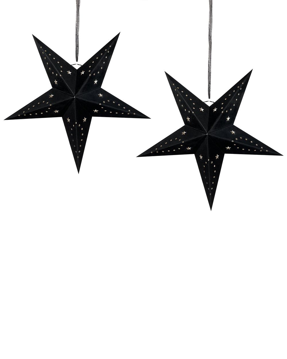 Wanddekoration 2er Set LED MOTTI 45 cm Stern Schwarz