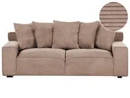 Sofa 3 Seater VISKAN Corduroy Dark Beige_1049587