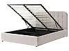Cama con almacenaje CHALLANS Chenilla Gris pardo 160 x 200 cm