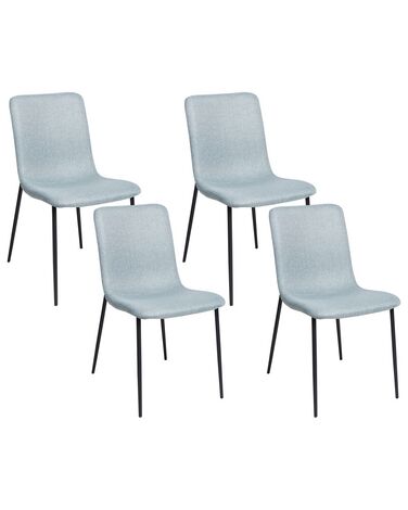 Set of 4 Fabric Dining Chairs Light Blue GLENDIVE