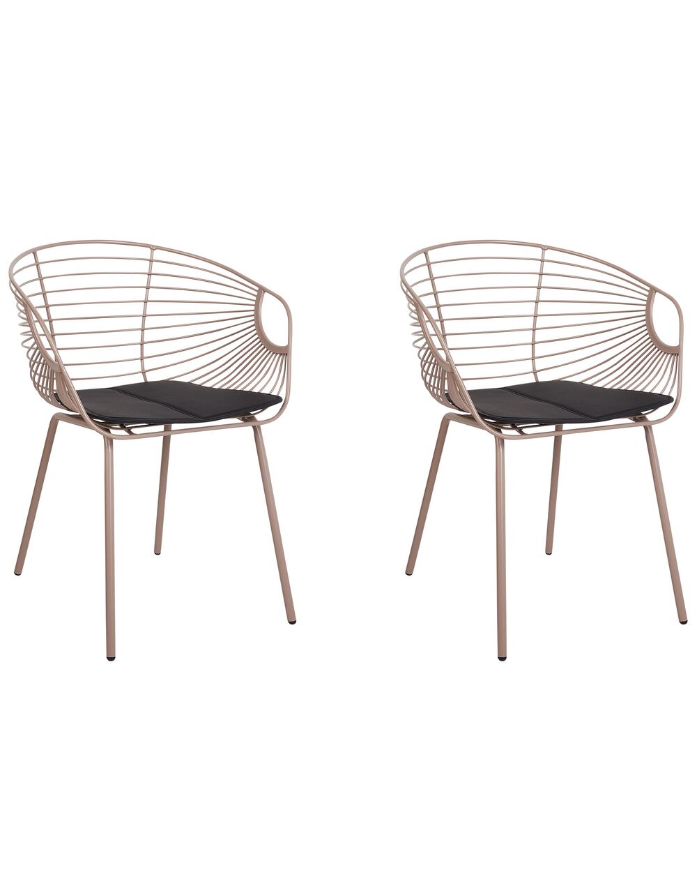 Sæt med 2 spisebordsstole HOBACK Metal Beige