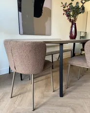 Set di 2 sedie da pranzo MINA II Bouclé Marrone chiaro_973862