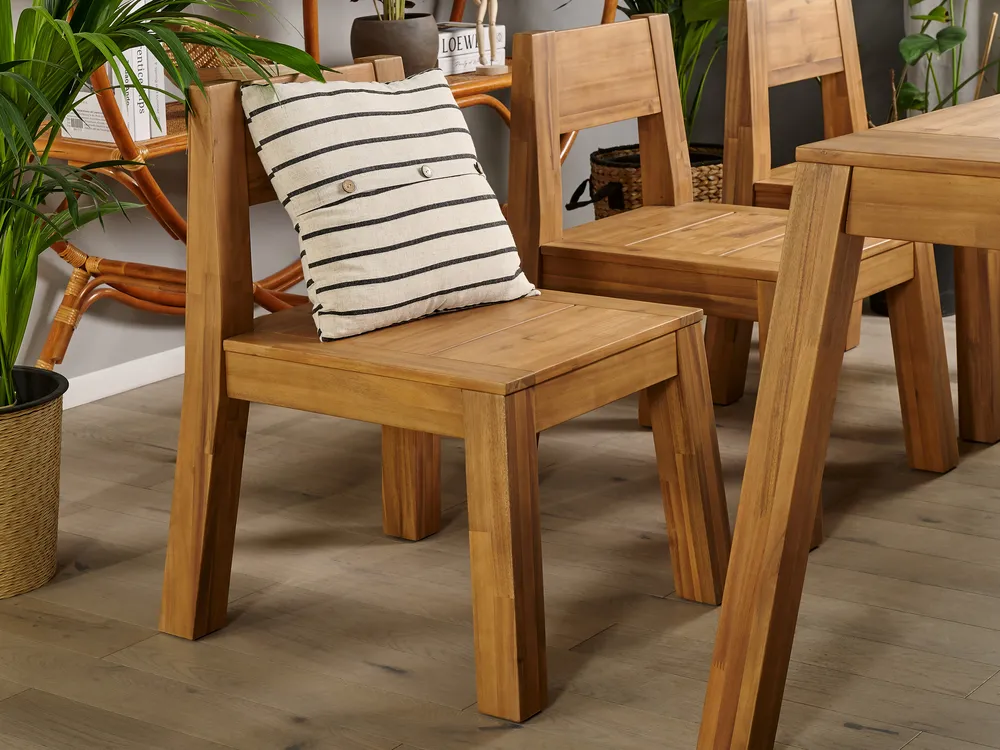 Garden Dining Set 6 Seater LIVORNO Acacia Wood Brown_797512