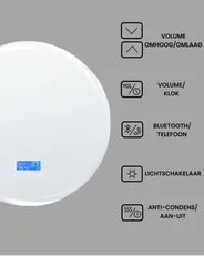 LED badkamerspiegel TANAY 60 cm 60 cm met ingebouwde Bluetooth speaker Zilver_940468