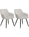 Conjunto de 2 sillas de comedor CASMALIA Terciopelo Gris pardo