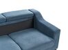 Canapé d'angle côté droit 4 places en tissu bleu GLOSLI_915431