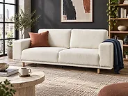 Sofá 3 plazas NIVALA Bouclé Blanco crema_1185414