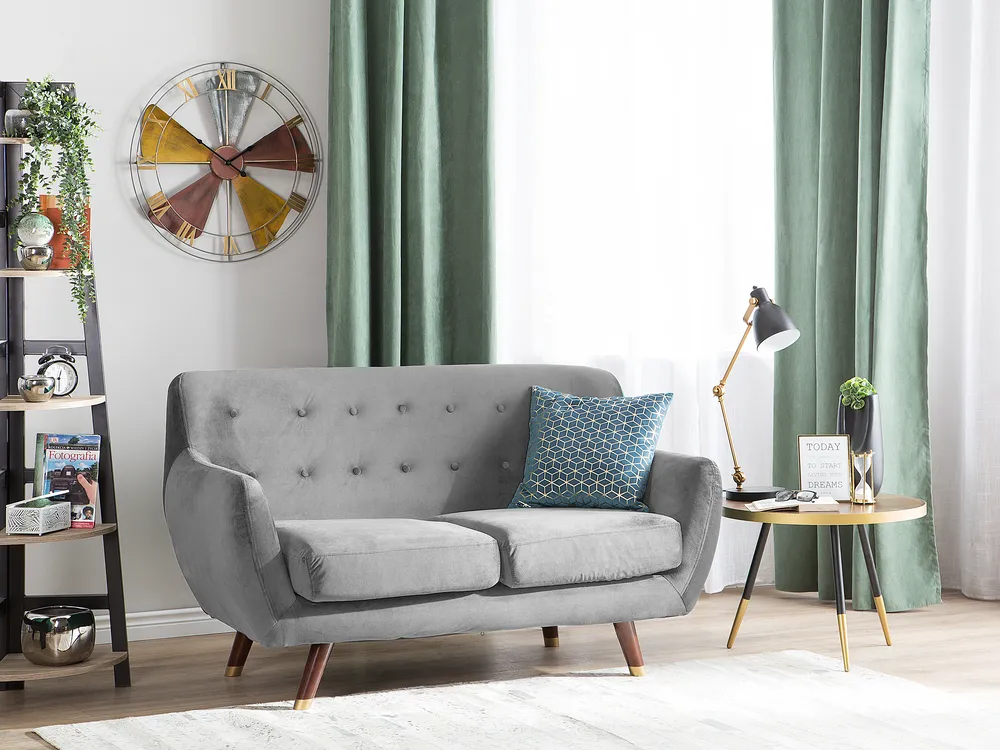 Sofa dla 2 osób BODO Welur Szary