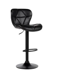 Set of 2 Bar Chairs VALETTA Swivel Faux Leather Black_894647