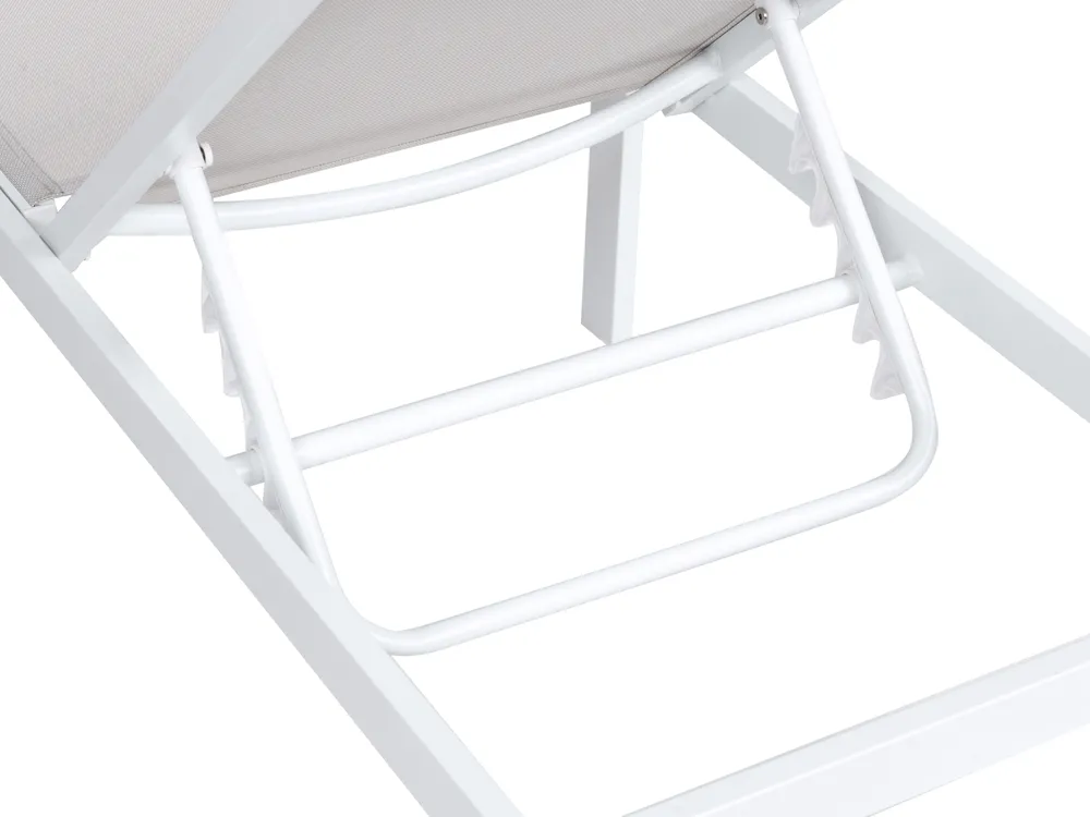 Sun Lounger with Cushion VERDELLO Reclining Metal Beige_1078563