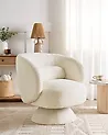 Swivel Armchair LIEKSA Boucle Off-White
