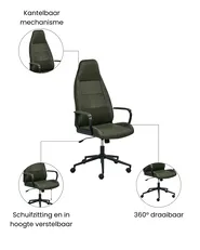 Bureaustoel REBEL Stof Donkergroen_1059694